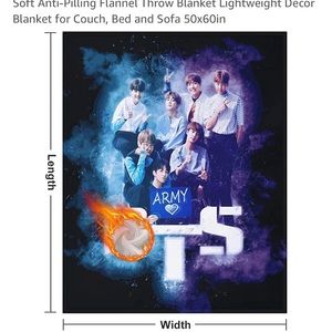 BTS Boy Band Soft Anti-Pilling Flannel Throw Blanket Lightweight Decor Blanket